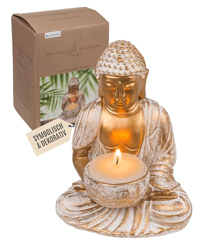 Out of the blue Buddha-Dekofigur mit Teelichthalter – spirituelle...