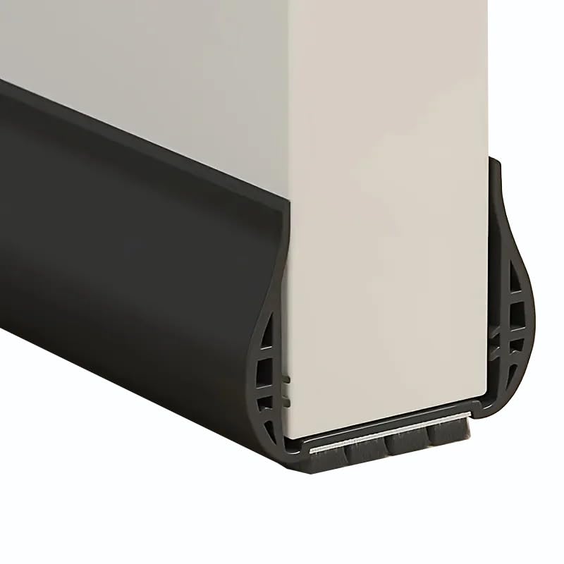 Image of Gap Filler for Door Bottom Seal Strip - Sound-Proof, Reduce Noise, Energy Saving Door Stopper for Reduce Door Dust, Insects Protector (Black Door Strip with Brush)