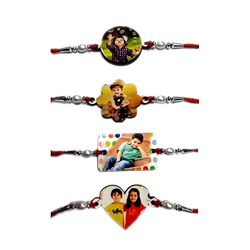 printbob Mens Personalized/Customized Designer Rakhi Photo or Name Print for Brothers - Rakshabandhan Gift (Pack of 4) (B098F7JKJV) Amazon Price History, Amazon Price Tracker