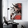 PailailaiNest Cool Anime Fantasy Japanese Samurai Girl Poster Canvas Art Wall Decor Posters & Prints Paintings for Bedroom Living Room Decor for Mens Women Framed Unframed 12x18inch(30x45cm) - Image 3