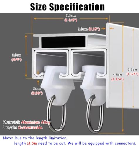 Riel doble para cortina de techo resistente que soporta cortinas pesadas de dormitorio 5