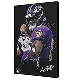 WHZKCYH American Football Sports Ravens Poster For Fun Teen Birthday Christmas Lamar Jackson Rugby Star Posters Canvas Wall Art Print Picture For Home Room Bathroom Decor