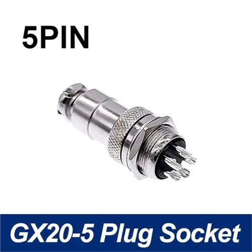 Conector circular GX20 de 5 pines para cable de aviación chasis 2