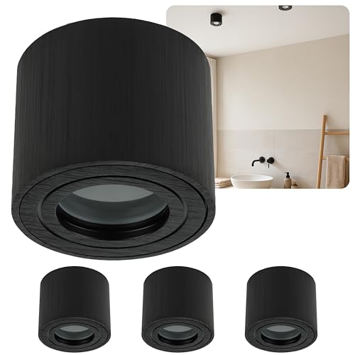 Sweet Led 4x Deckenstrahler IP44 flach bad aus aluminium aufbaurahmen...