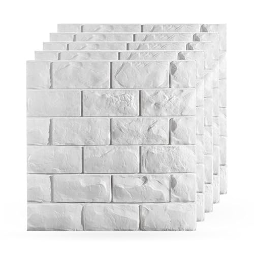 Kissmii 30 paneles de pared 3D para pelar y pegar papel tapiz de espuma de ladrillo, paneles de revestimiento de pared impermeables autoadhesivos para decoración de paredes, fáciles de usar