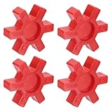 Uxcell 4pcs L099/L100 Jaw Coupling Insert, Urethane Flexible Solid Type Center Insert for L-Jaw Couplings, Red