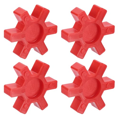 Uxcell 4pcs L099/L100 Jaw Coupling Insert, Urethane Flexible Solid Type Center Insert for L-Jaw Couplings, Red