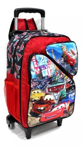 Mochila Carros Relâmpago Mcqueen Rodinhas Tam G Escolar