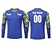 Quick-Dry Breathable Goalie Shirt with - Custom Goalkeeper Jersey for All Ages - Adults/Kids/Teens (Blue)
