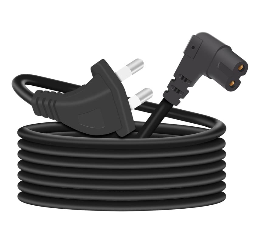 TECH-X 1.2 Meter L-Shape 2-pin Universal Replacement AC Power Cord Cable Wire for LED TV, Play Station,Printer,Laptop PC Notebook Computer, Tape Recorder, Camera