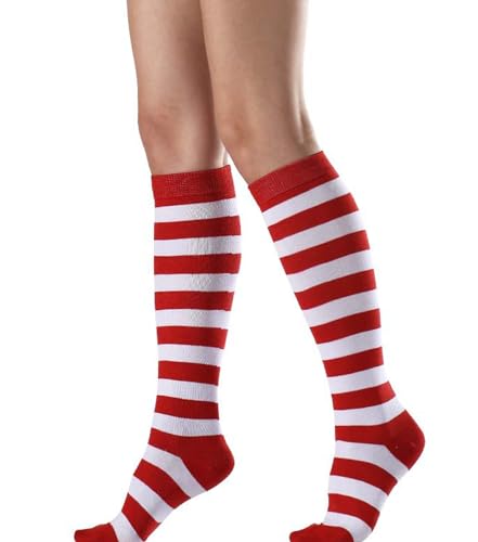 Image of Striped Knee High Socks for Women Outdoor Sport Athletic Stripe Casual Tube Socks