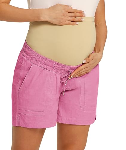 Maacie Umstandsshorts Aus Baumwolle Lässige Shorts Mit Kordelzug Hoher Taille Und Taschen
