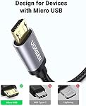 UGREEN USB to Micro 2.0 Cable Nylon Braided Fast Quick Charger Android Charging Cord for Galaxy S7 S6 S5 Edge A10, J3 Prime, Redmi Note 5 Pro, PS4, Xbox One Controller, Black, 1.5ft