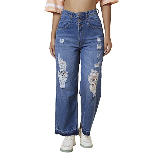 Image of Globus Women Blue Boyfriend Fit Mid-Rise Jeans