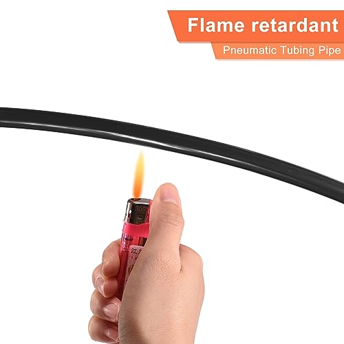 Image of MECCANIXITY Pneumatic Tubing Pipe, 4mmx2.5mm 525ft 160 Meters PU Air Line Tubing Hose Tube Black for Fluid Transfer Air Compressor