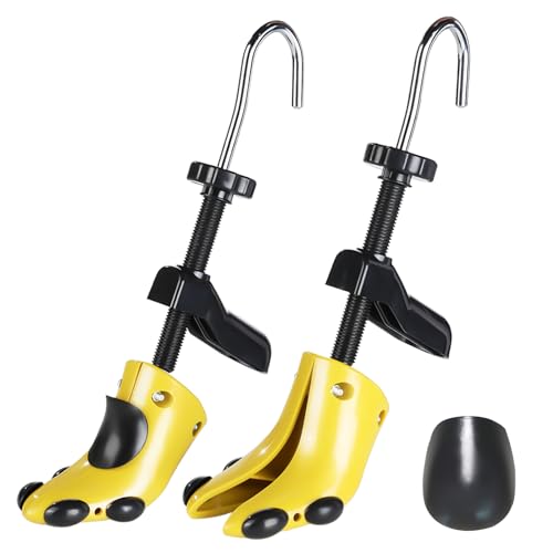 Msentuo Professional High Heel Shoe Stretcher Adjustable Length & Width 4-Way Adjustable Shoe Expander Widener (S (for Womens Size Us 4.5-11) Yellow)