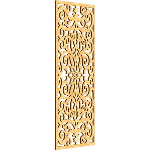 Image of Buel Decorative Pierced Fretwork Wood Wall Panels, 13 3 /8 inchW x 34 3 /8 inchH x 3 /8 inchT, Cherry