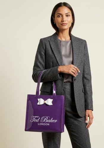 Image of SEA MOUNT Ted Baker London Multipurpose Tote Bag with Signature Bow Detail Spacious Travel Carryall, Everyday Shopping Organiser, Durable Shoulder Handbag for Work, Office, Travel & Daily Essentials