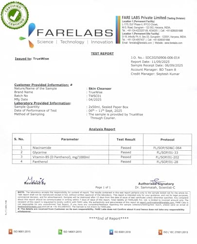 Image of Face Wash 2% Niacinamide Oily Skin Cleanser for Sensitive,Oily & Combination Skin Paraben,Sulphate-Free Gentle Skin Hydrating Face Wash Cleanser Vitamin B5 | 100% Soap-Free | Non-Foaming for Dry to Normal,Sensitive Skin - 125 ml