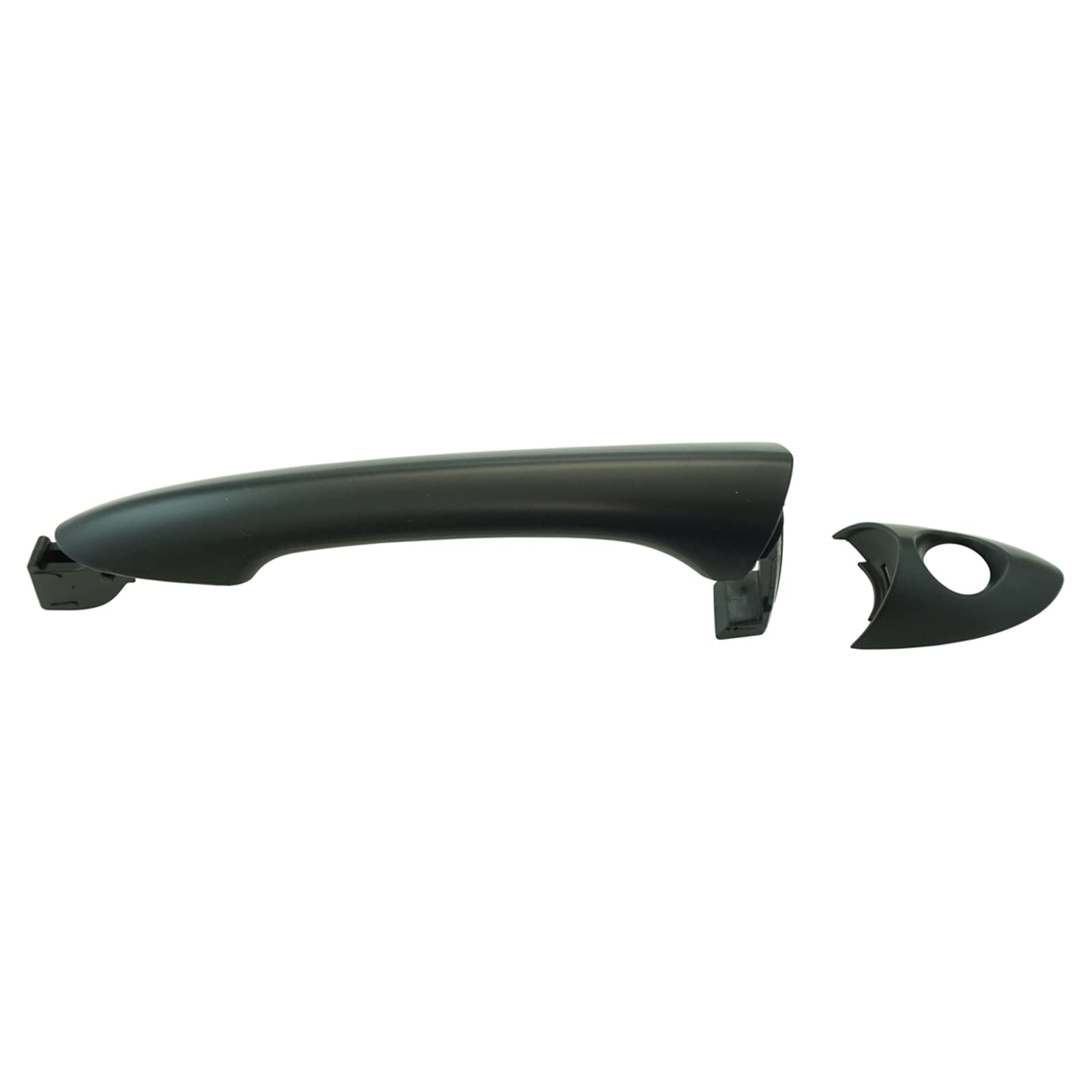 TRQ Front Driver Side Exterior Door Handle Black Smooth Paint to Match Compatible with 2011-2014 Hyundai Sonata Without Smart Key Keyless Entry