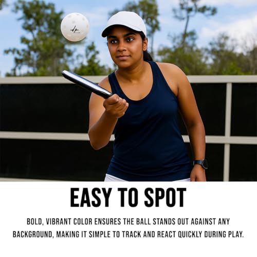 Image of PulseITRally Outdoor Pickleball Balls Set of 6 | 40 Precision Holes, Stable True Flight & Consistent Bounce | Durable High Visibility Pickle Balls for Training, Practice & Competition | White