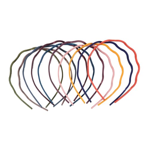 IWOWHERO 10pièces Bandeau Ondulé Plastique Avec Dents Bandeau Décoratif Pour Femmes Set De Douche