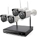 Wireless Security Camera System Outdoor, ONWOTE 1080P HD NVR 4 960P HD 1.3MP Night Vision IP Security Surveillance Cameras Home, NO Hard Drive (Built-in Router, Auto Pair, Mobile View)