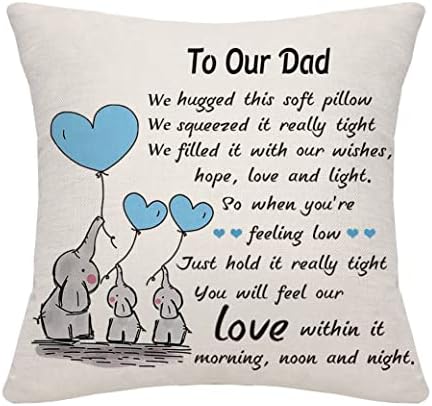 Dad Gift Throw Pillow Cover - 18x18 Inch Linen, Heartfelt Message From Daughter/Son
