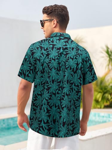 Mens Hawaiian Shirts Silk Short Sleeve Beach Shirt Relaxed Fit Vacation Shirts2