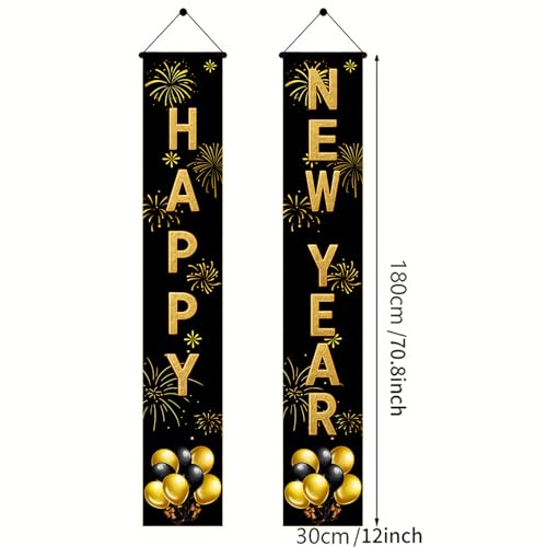 Bannière Happy New Year suspendue grand format déco murale extérieure