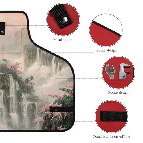 Delantal de trabajo ajustable con 8 bolsillos y diseño unisex miniatura 3