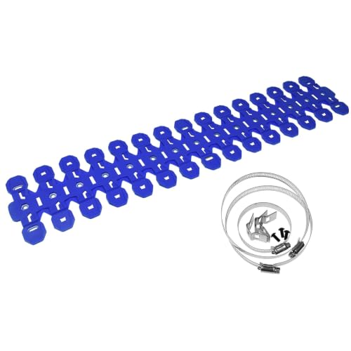 Cache d'échappement EXC bleu : protecteur de silencieux et bouclier thermique pour dirt bike