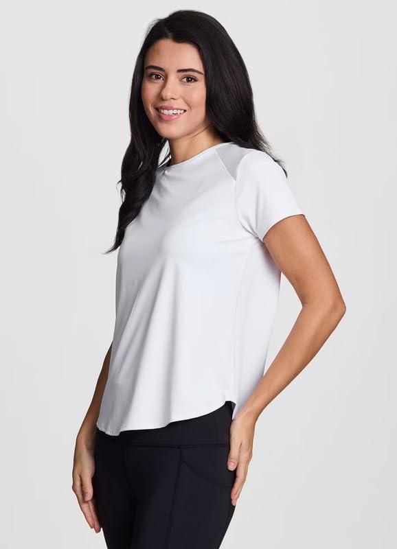 Image of Ap'pulse Women's Shorts Sleeve Front Shoulder Mesh Sports Tshirt