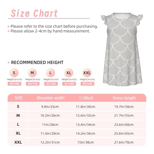 Augenstern Flutter Sleeve Nightgown Pajama Gown Silver Fish Scales Easy Pull-On Sleepwear Nightdress3