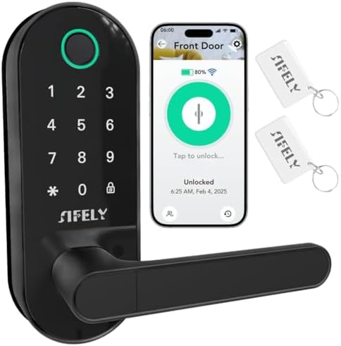 Fingerprint Smart Door Lock with Handle & Keypad – Built-in WiFi ...