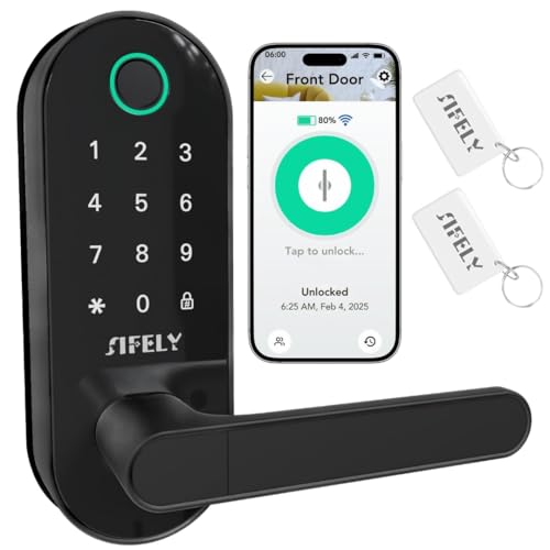 Sifely Fingerprint Smart Door Lock Black