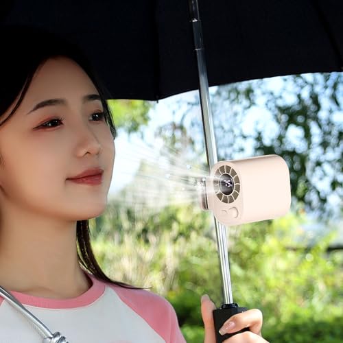 WISFISSH クリップ式 扇風機 100段階の大風量を備えた日傘用ファン...