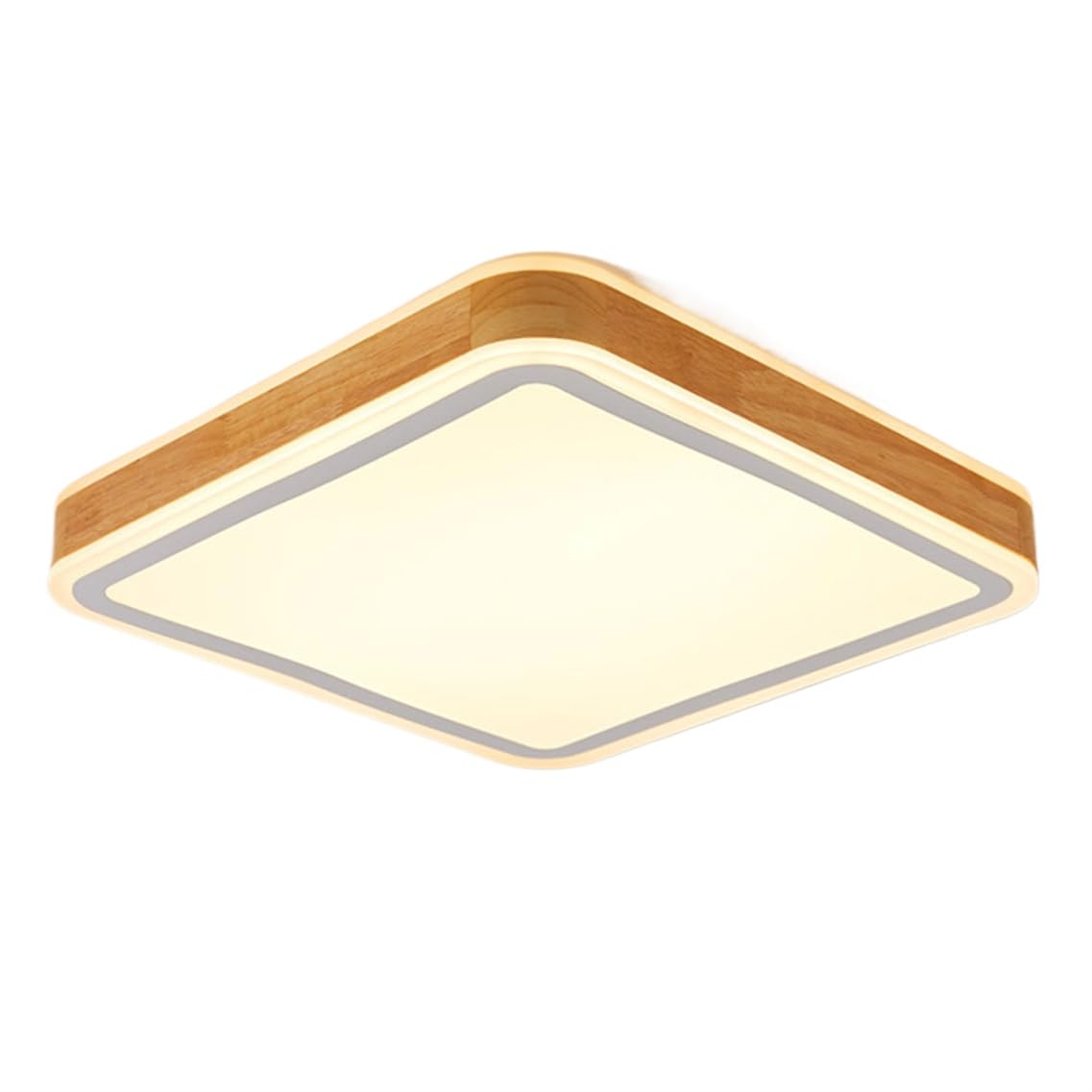 JXYDJH Large Wood Ceiling Light Fixtures Japanese-Style LED Lamp LED Flush Mount Ceiling Lights for Bedroom Dimmable Lighting Fixture for Hallway Dining Room Kitchen Close to Ceiling Lamp