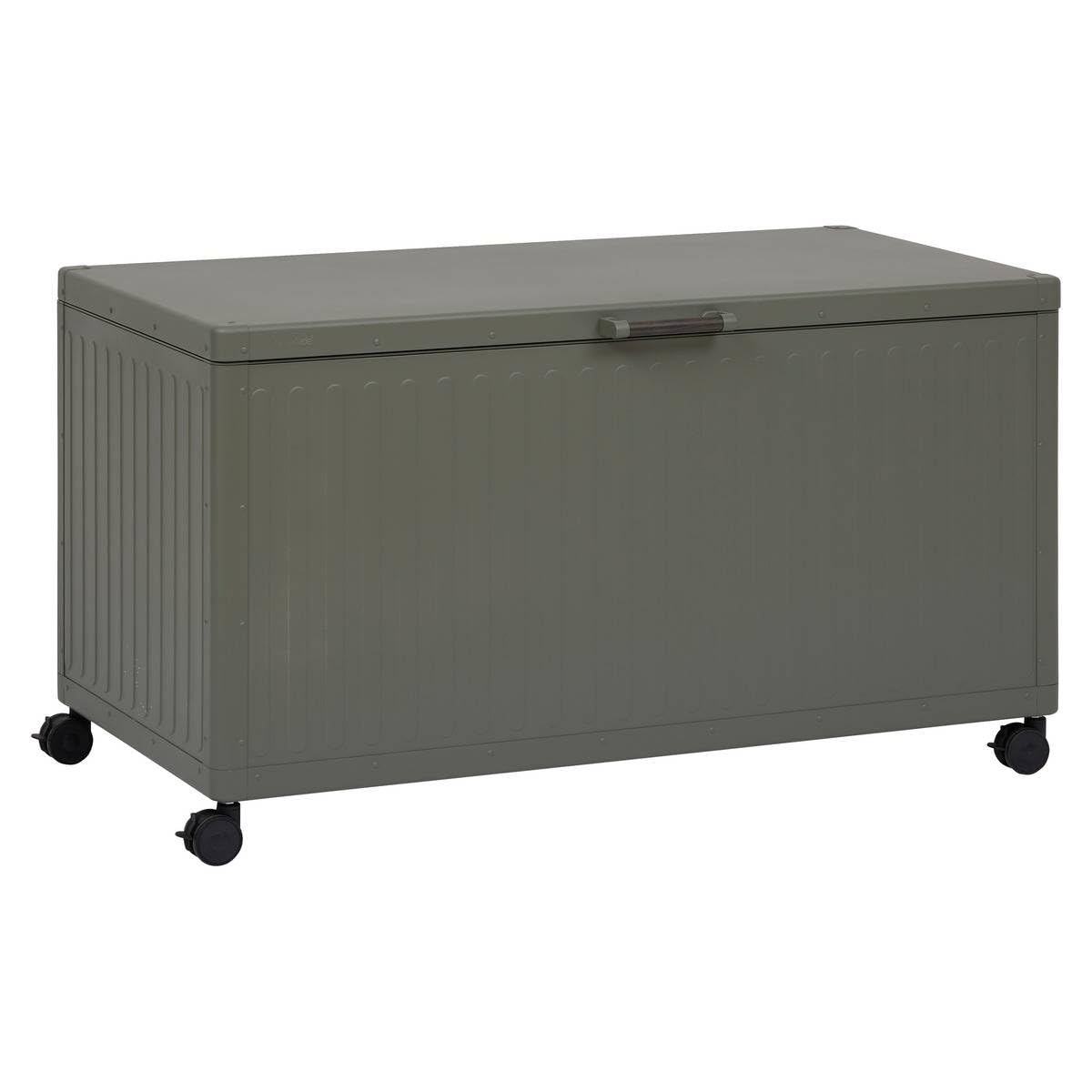 Hespéride - Coffre de Rangement Extérieur Edenio 670L Laurier - Structure Acier Galvanisé et Aluminium - Etanche et Mobile - Mobilier pour Jardin, Balcon, Terrasse