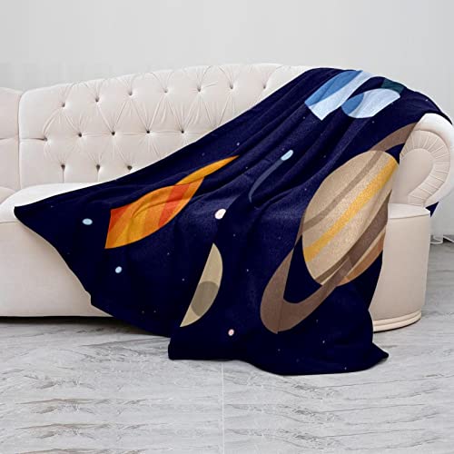 Couverture polaire espace et planètes 150x130 cm pour lit et canapé - 5
