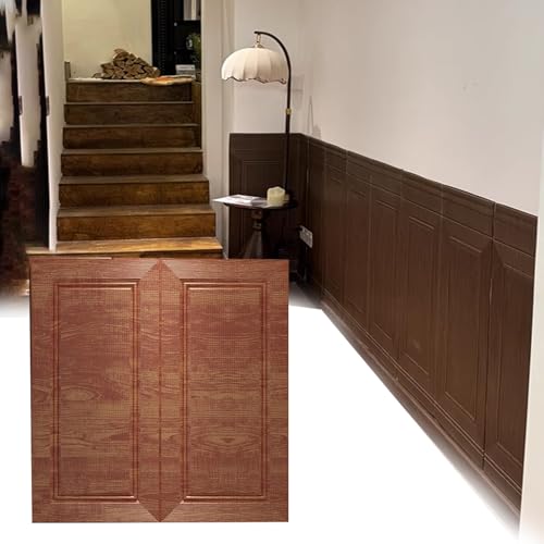 Minglez Peel and Stick 3D Wall Panels Modern, Art Ceiling Tiles Foam Wallpaper for Basement/Drywall/Kitchen, Square Ceiling Wallpaper Background Indoors(Brown,25 Pack)