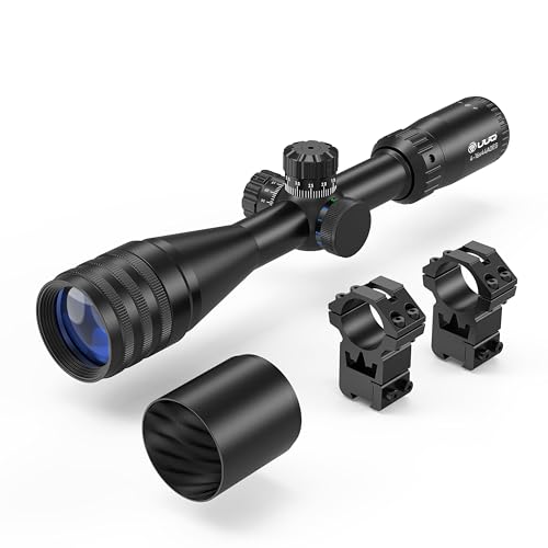 UUQ 4-16X44AO Rifle Scope Fits 11mm /20mm Mounts, for Hunting with Locking Turret Sunshade,SFP,R/G/B Illumination,Crosshairs Reticle,Front Parallax Adjustment,-Long Range Optics