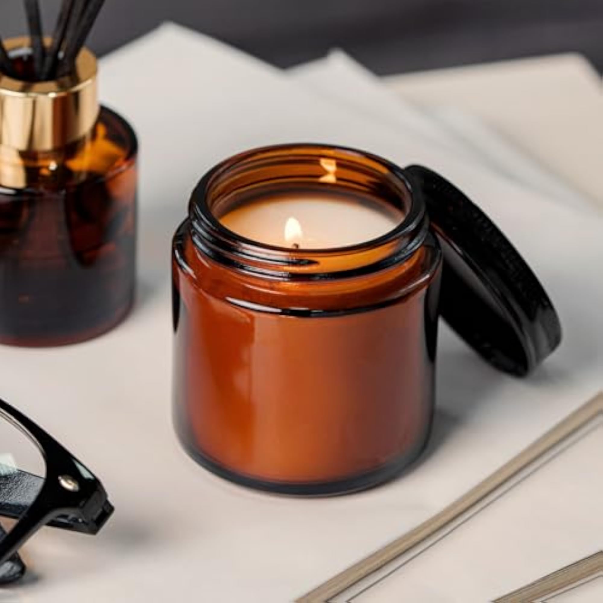 4 Oz Candle Making Glass Jars with Lids, Empty Storage Containers