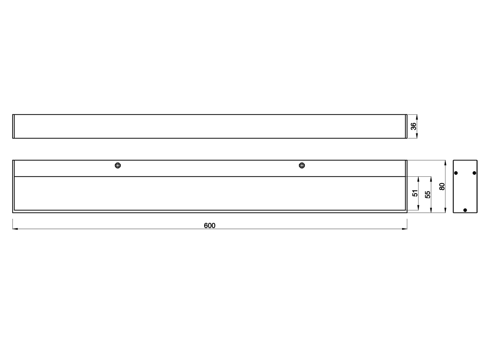 Set di 2 lampade da parete per bagno Up and Down in argento cromato, lunghezza 60 cm