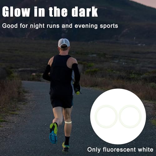 Image of 4pcs Knee Patellar Tendon Support Straps (Skin Color and Fluorescent White) | Silicone Patella Straps for Running Hiking Basketball Youth Men Women Fixed Knee Stabilization Bands Gear Accessories