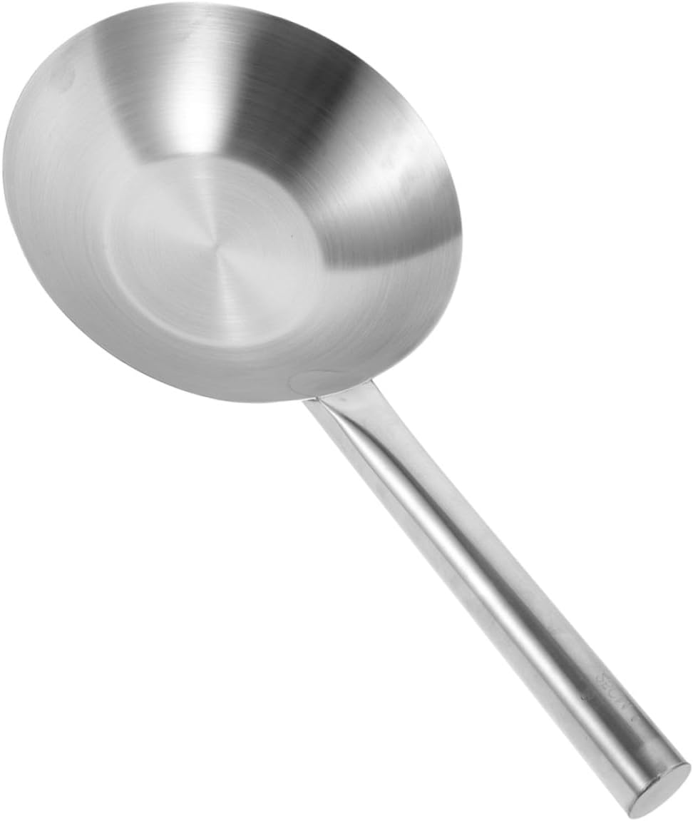 Stainless Steel Water Ladle Large Household Scoop Long Handle 21cm Non-magnetic Kitchen and Bathroom Serving Spoon for Soup and Sauna Use