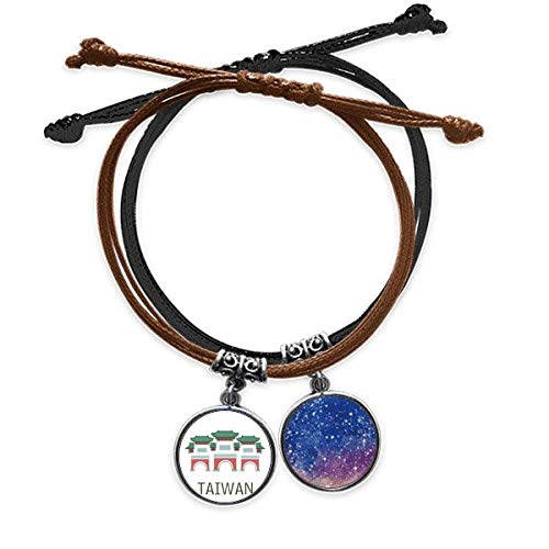Pulsera del Templo de Confucio hecha a mano en cuero premium con amuleto de Taiwán