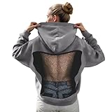 Coupe oversize flatteuse : avec sa silhouette ample et oversize, le sweat-shirt à capuche en maille pour femme s'adapte à toutes les morphologies. La Sweat à capuche sexy en dentelle pour femme ajoute une touche décontractée, tandis que la taille subtilement visible allie confort sportif et touche de sensualité.