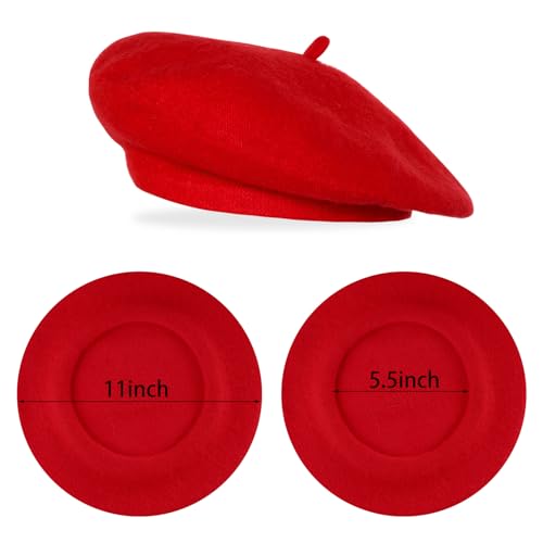 image for mifengda 2pc Classic Beret Hats for Women French Beret Hats Costume Ac