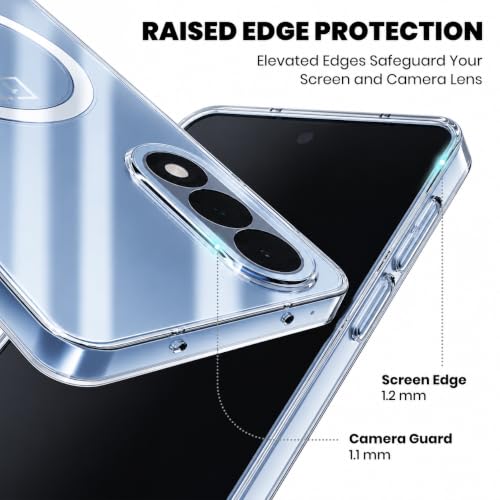 Image of DIZORO Crystal Clear Magnetic Compatible with Oneplus nord 5 Back Cover case with Anti-Yellow ( Compatible with Magsafe ) Anti-Scratch | Shockproof Transparent Cover